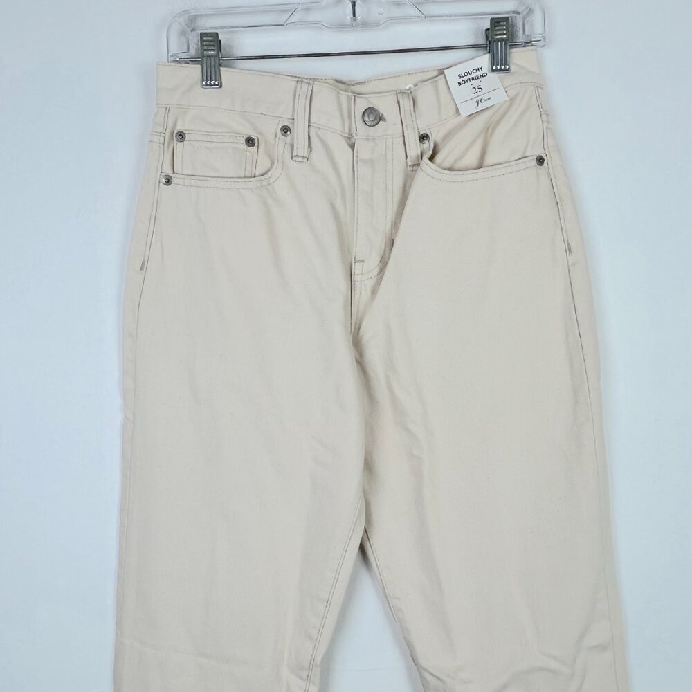 NWT J. Crew Slouchy Boyfriend Jean in Ecru Size 25 NEW - Picture 3 of 11